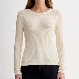 EVERLANE Cozy Rib Long-Sleeve Tee Size SM